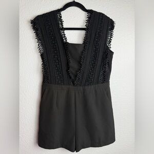Greylin Black Lace Detail Romper Size M.